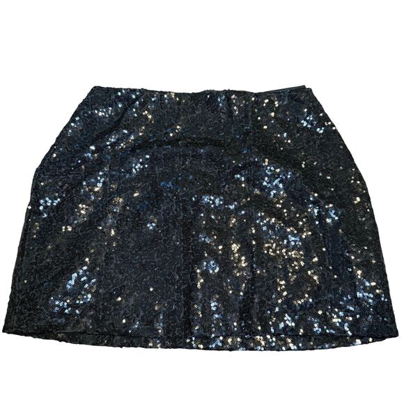 Tipsy Elves, Black Sequin Mini Skirt, Stretch, Size Large, NWT - Picture 5 of 6